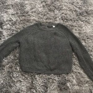 cropped gray american apparel sweater